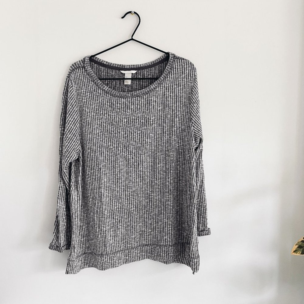H&M Grey Striped Long Sleeve